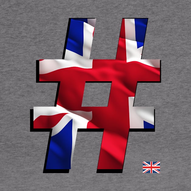 Hashtag Flag - UK Flag with flag icon. by Andy, Cremated Egg